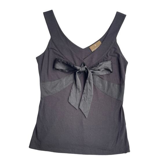 Fenn Wright Manson Black Sleeveless Top with Satin Tie Front Bow - Size XS / S - Picture 2 of 8